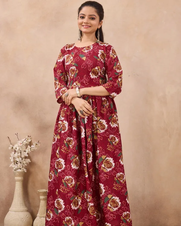Vintage_Rosewood_Pleated_Gown
