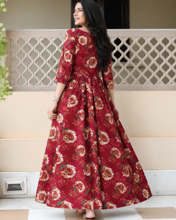 Vintage_Rosewood_Pleated_Gown
