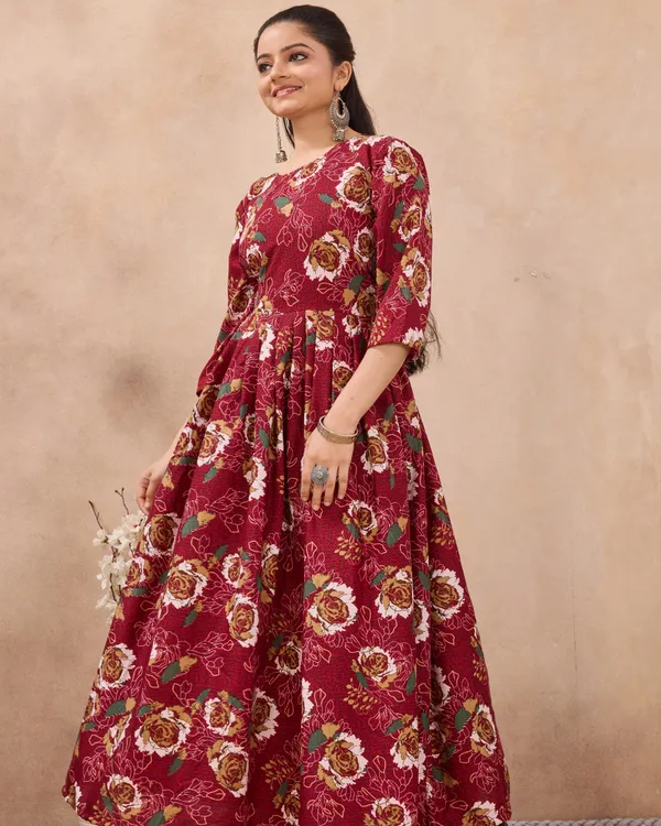 Vintage_Rosewood_Pleated_Gown