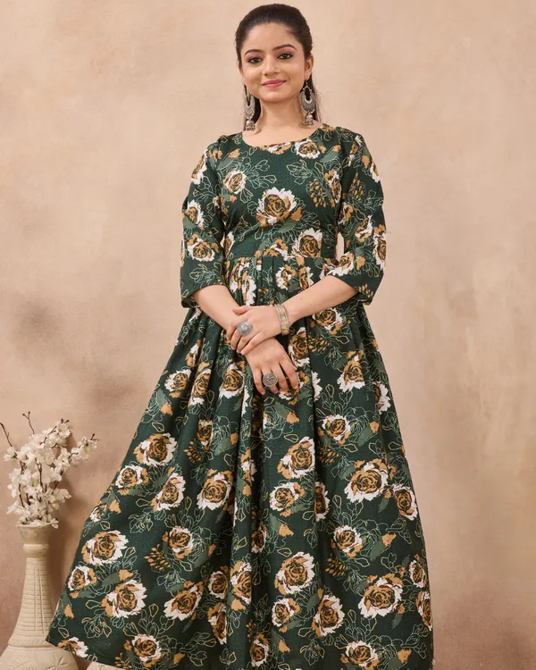 Emerald_Rosette_Flared_Gown