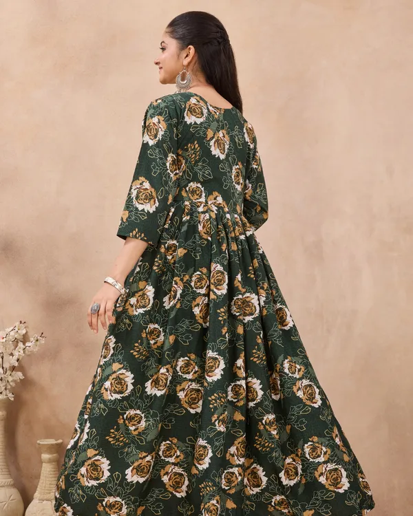 Emerald_Rosette_Flared_Gown