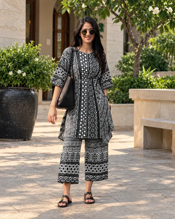 Tribal_Matrix_Kaftan_Set