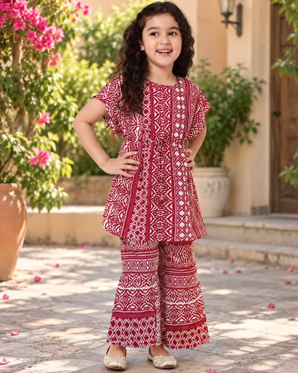 Ruby_Lattice_Kaftan_Palazzo_Set