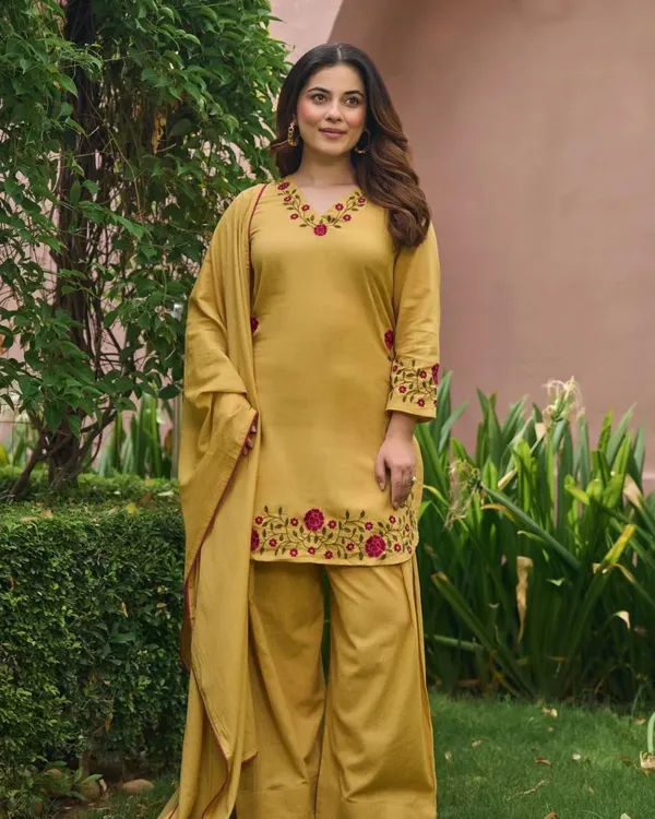 Mustard_Ochre_Floral_Embroidered_Farshi_Salwar_Suit