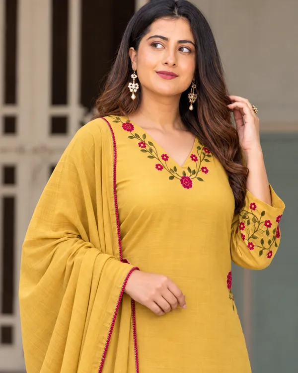 Mustard_Ochre_Floral_Embroidered_Farshi_Salwar_Suit
