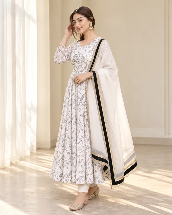 Ivory_Floral_Flared_Anarkali_Suit_With_Contrast_Border_Dupatta