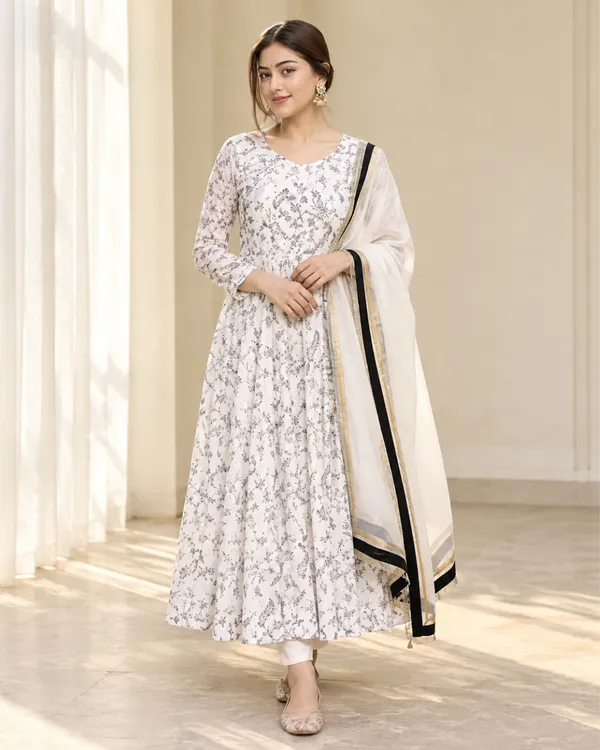 Ivory_Floral_Flared_Anarkali_Suit_With_Contrast_Border_Dupatta