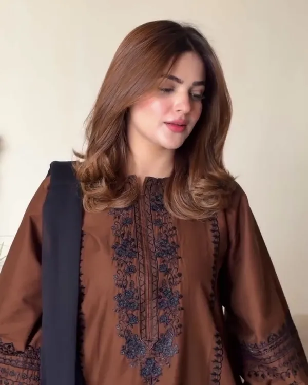 Mocha_Brown_Embroidered_Roman_Silk_Kurta_With_Bell_Sleeves