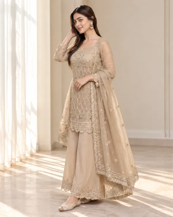 Champagne_Beige_Gold_Crush_Embroidered_3_Piece_Palazzo_Set