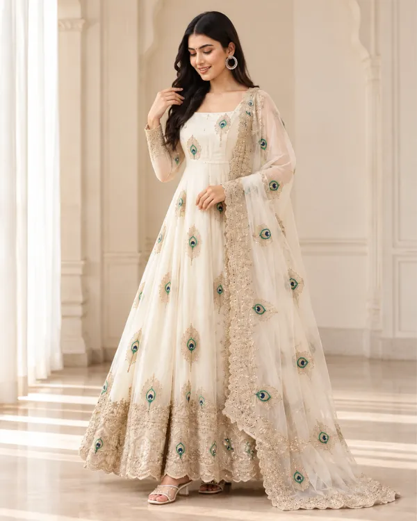 Ivory_Pearl_Royal_Peacock_Embroidered_Flared_Silk_Gown_Set