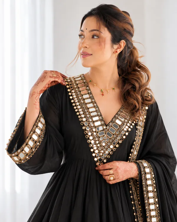 Midnight_Black_Real_Mirror_Work_Pure_Chinon_Silk_Sharara_Set