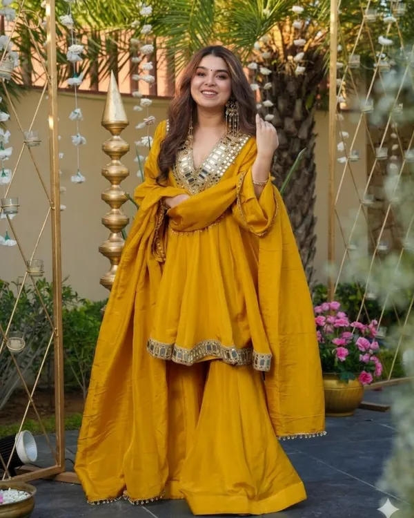 Haldi_Mustard_Real_Mirror_Work_Pure_Chinon_Silk_Sharara_Set