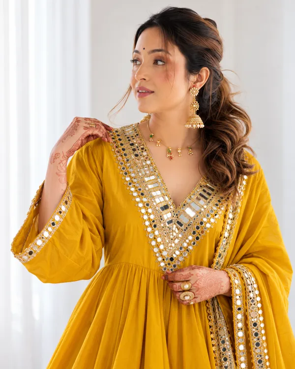 Haldi_Mustard_Real_Mirror_Work_Pure_Chinon_Silk_Sharara_Set