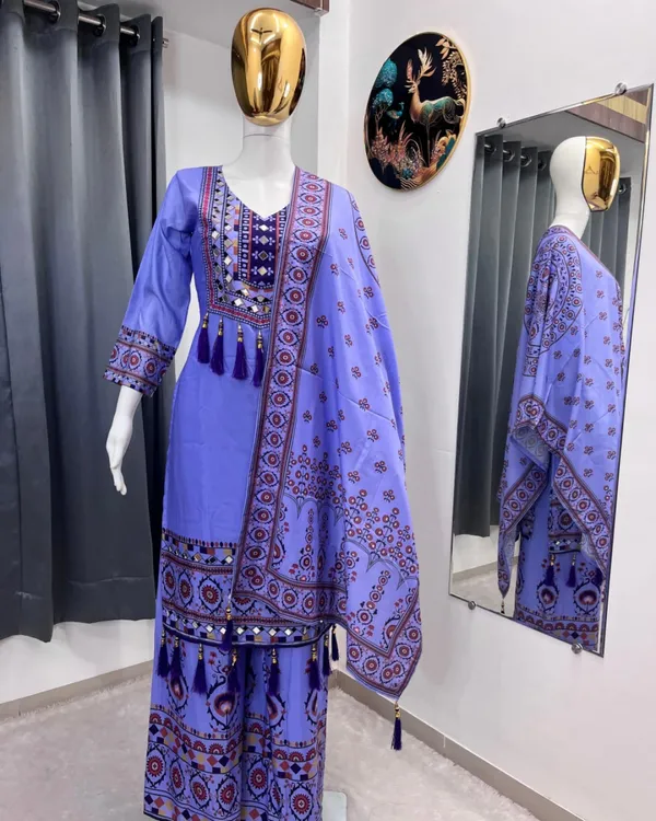 Peri_Blue_Mirror_Work_Muslin_Digital_Print_Palazzo_Set