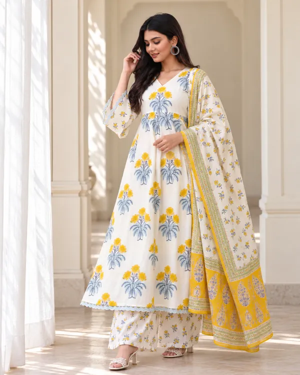 Ivory_Floral_Boota_Muslin_Flared_Anarkali_Palazzo_Set