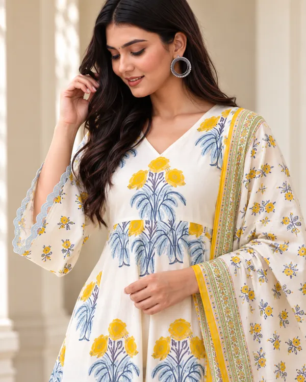 Ivory_Floral_Boota_Muslin_Flared_Anarkali_Palazzo_Set