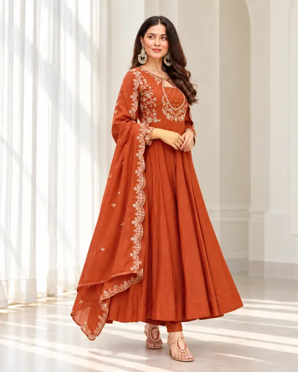 Rust_Terracotta_Keyhole_Embroidered_Silk_Anarkali_Suit