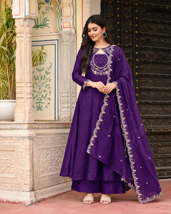 Royal_Purple_Keyhole_Embroidered_Silk_Anarkali_Suit