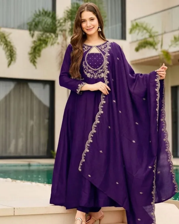 Royal_Purple_Keyhole_Embroidered_Silk_Anarkali_Suit