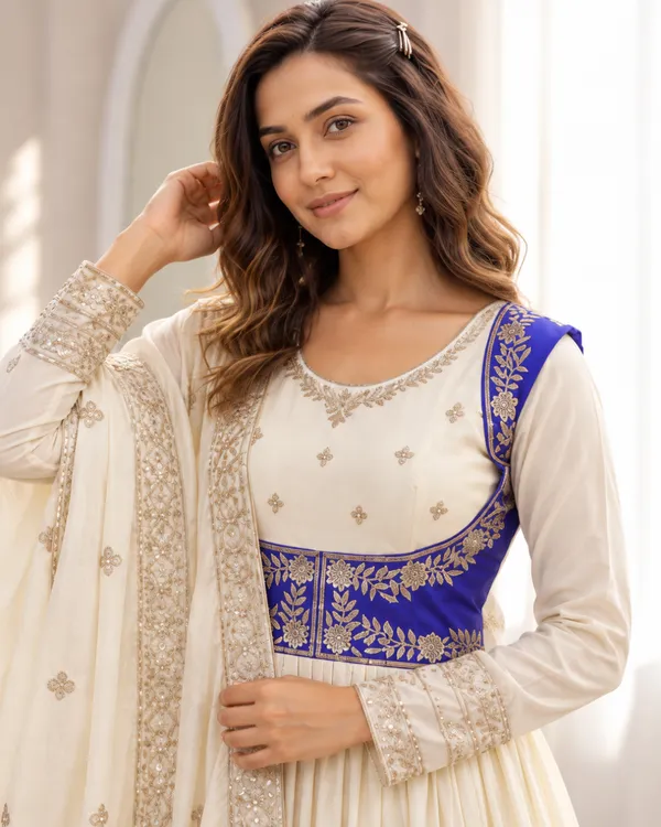 Ivory_Royal_Blue_Waist_Koti_Embroidered_Chinon_Flared_Suit