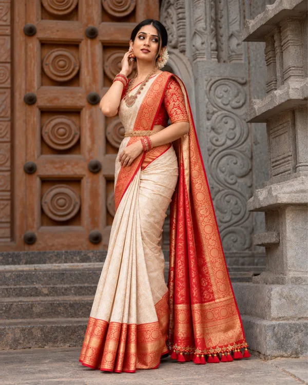 Off_White_Red_Lichi_Silk_Saree_Default_Title