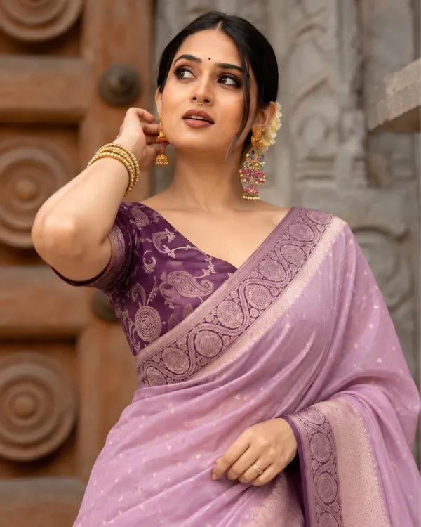 Lilac_Violet_Lichi_Silk_Saree_Default_Title