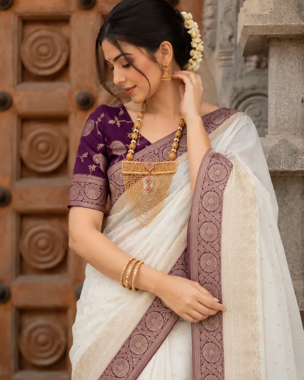 Sage_Plum_Lichi_Silk_Saree_Default_Title