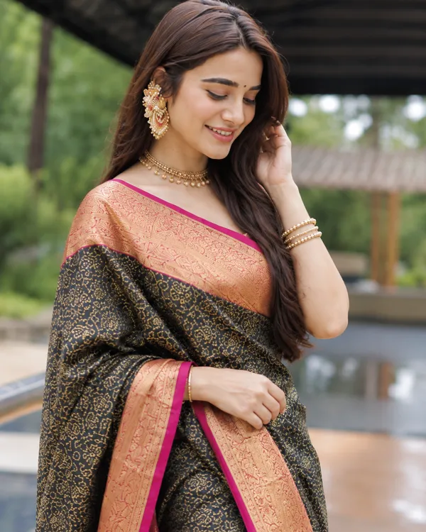 Black_Copper_Lichi_Silk_Saree_Default_Title