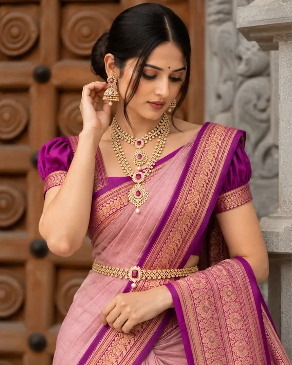Mauve_Violet_Lichi_Silk_Saree_Default_Title