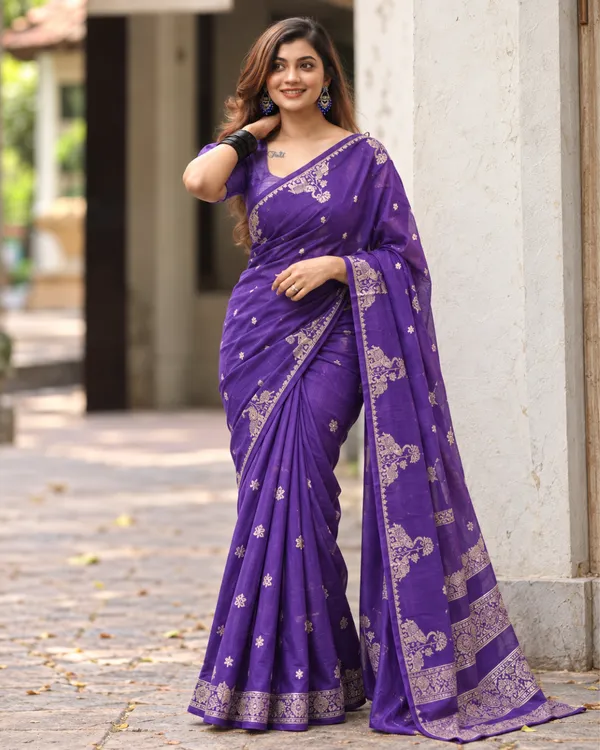 Purple_Elephant_Motif_Silk_Saree_Default_Title