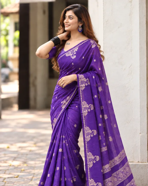 Purple_Elephant_Motif_Silk_Saree_Default_Title