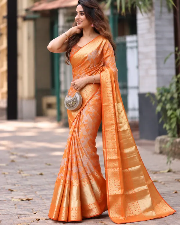 Tangerine_Gold_Lichi_Silk_Saree_Default_Title