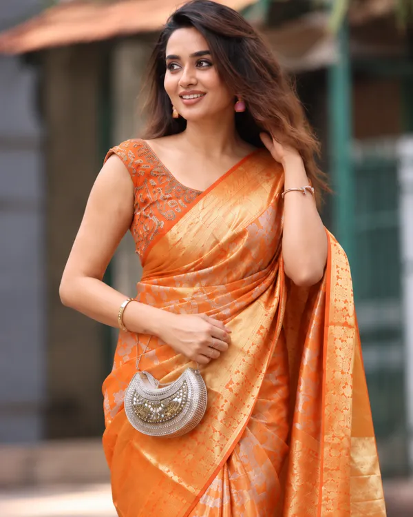 Tangerine_Gold_Lichi_Silk_Saree_Default_Title
