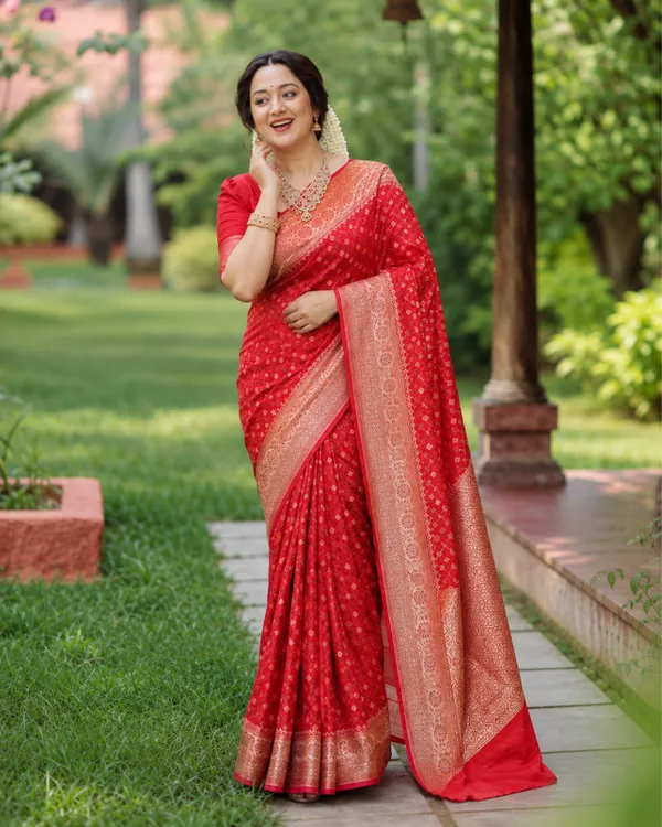 Crimson_Floral_Lichi_Silk_Saree_Default_Title