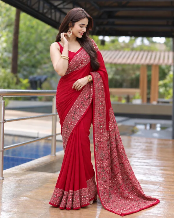 Sudha_Red_Mirror_Work_Saree_Default_Title