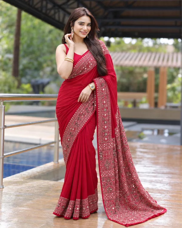 Sudha_Red_Mirror_Work_Saree_Default_Title