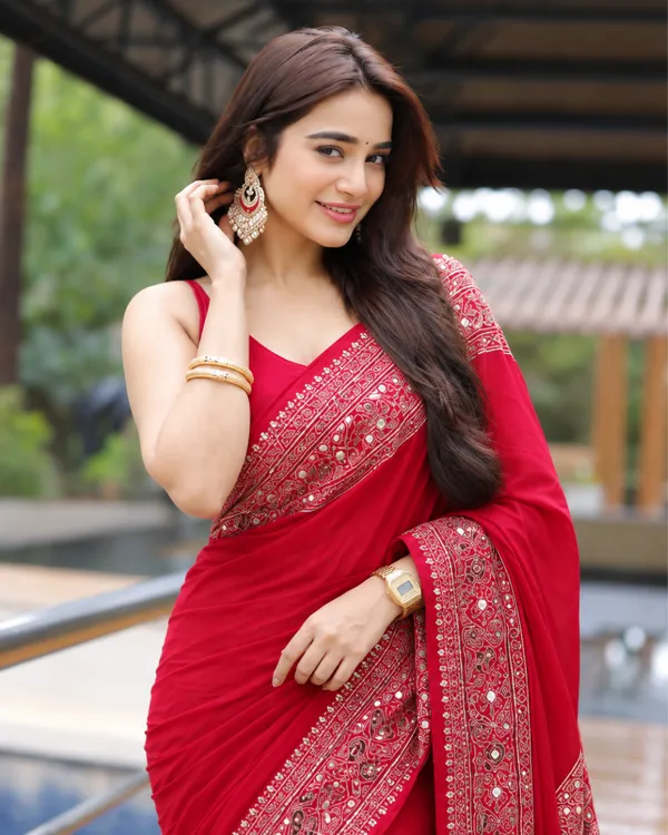 Sudha_Red_Mirror_Work_Saree_Default_Title