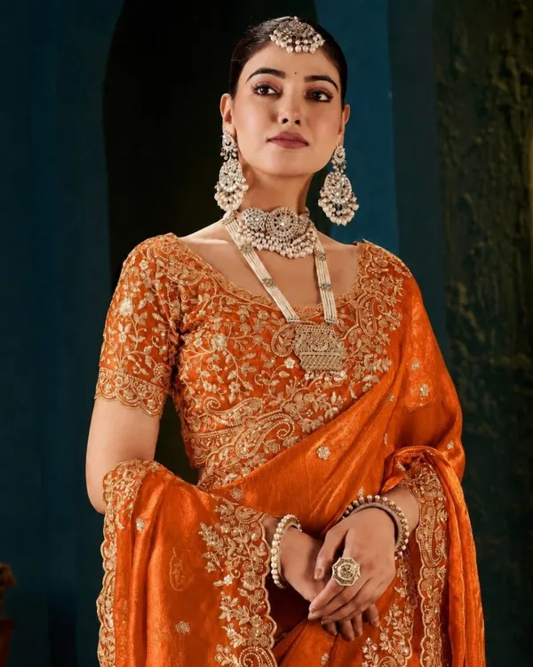 Rust_Orange_Embroidered_Fandy_Saree_Default_Title