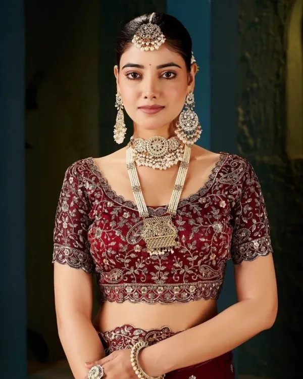 Wine_Maroon_Embroidered_Fandy_Saree_Default_Title