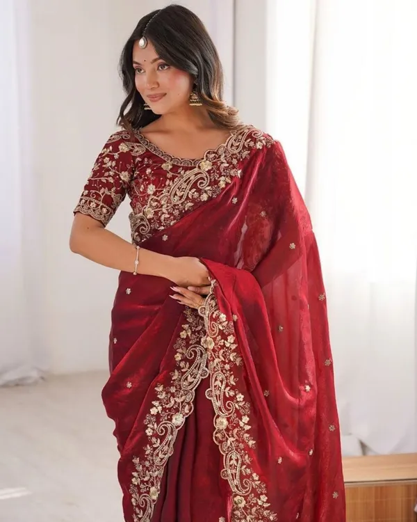 Wine_Maroon_Embroidered_Fandy_Saree_Default_Title