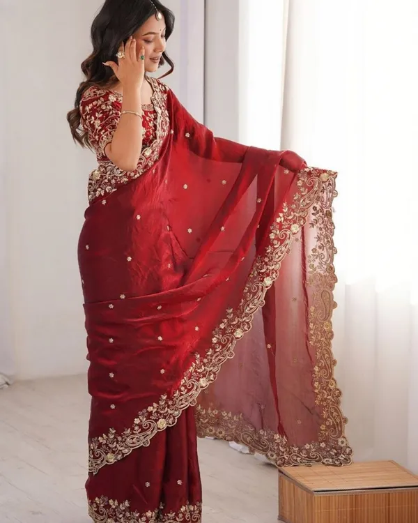 Wine_Maroon_Embroidered_Fandy_Saree_Default_Title