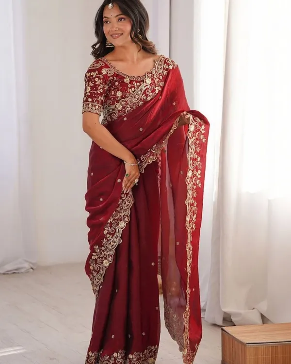Wine_Maroon_Embroidered_Fandy_Saree_Default_Title