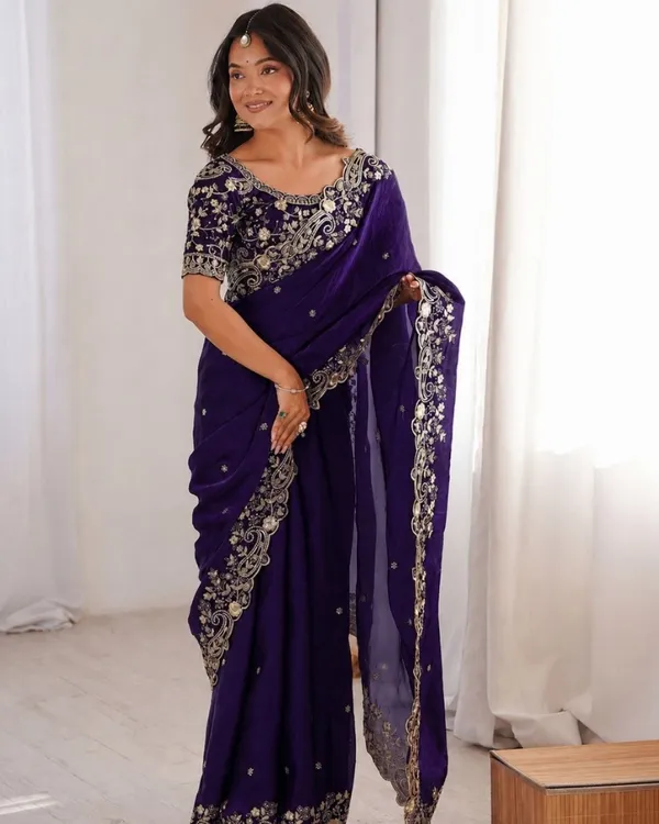 Royal_Violet_Embroidered_Fandy_Saree_Default_Title