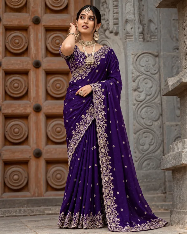 Royal_Violet_Embroidered_Fandy_Saree_Default_Title