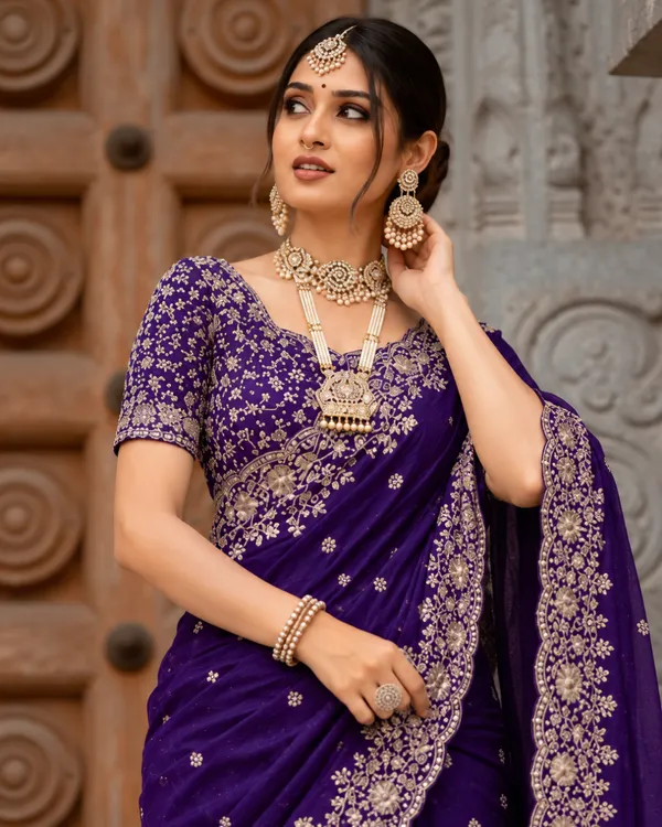 Royal_Violet_Embroidered_Fandy_Saree_Default_Title