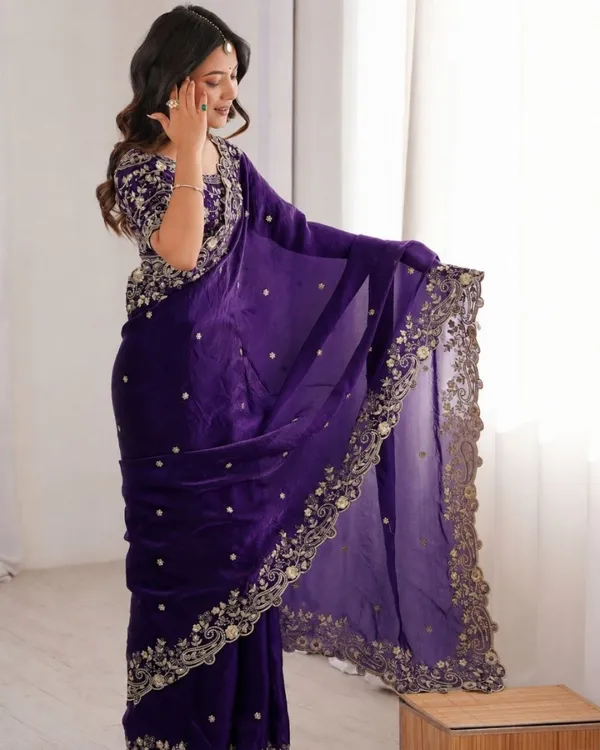 Royal_Violet_Embroidered_Fandy_Saree_Default_Title