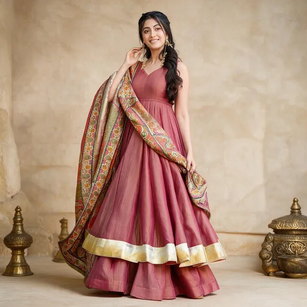 Festive_Wear_Pink_Flowy_Anarkali_Suit_With_Printed_Dupatta