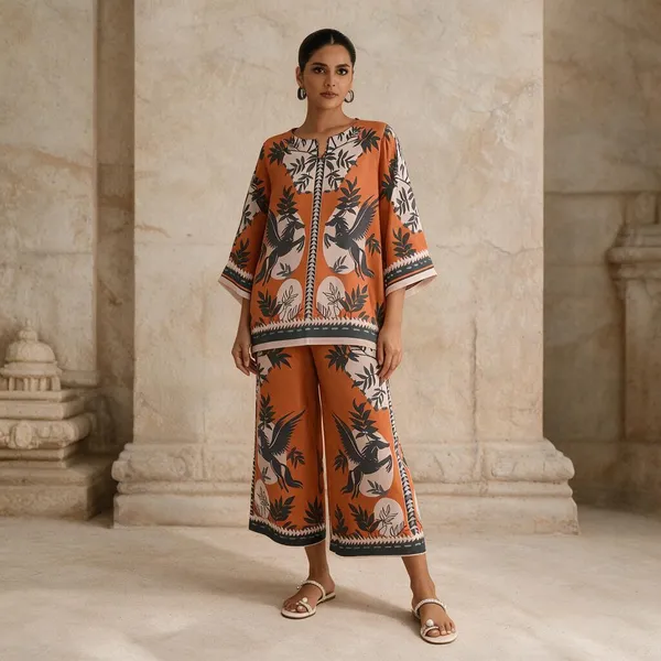 Orange_Orchid_Bloom_Co-ord_Set