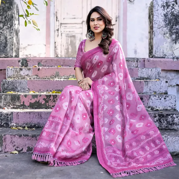 Mauve_Lilac_Linen_Cotton_Saree_with_Floral_Print