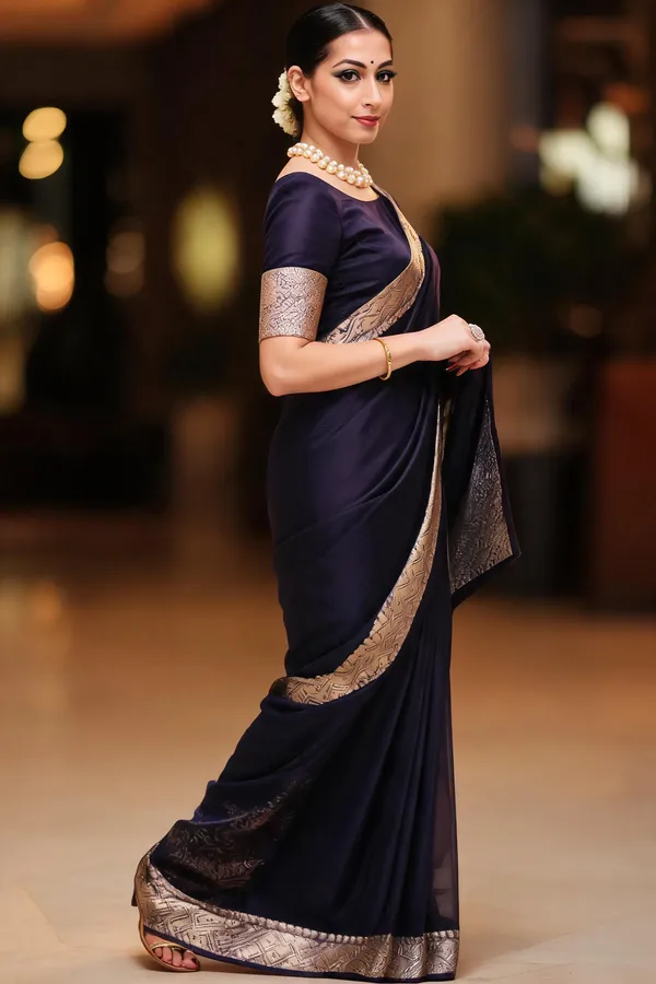 Blue_Kanjivaram_Organza_Saree_with_Rich_Woven_Zari_Border_|_Festive_&_Wedding_Wear